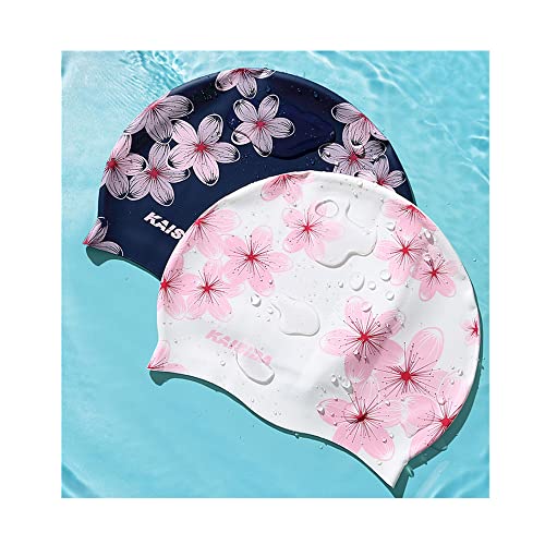 KAISIDA Silicone Swim Cap for Women - Waterproof, Anti-Slip, Long Hair Friendly