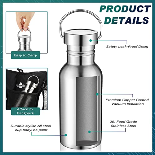 12-Pack 17oz Stainless Steel Water Bottles for Sports & Outdoors
