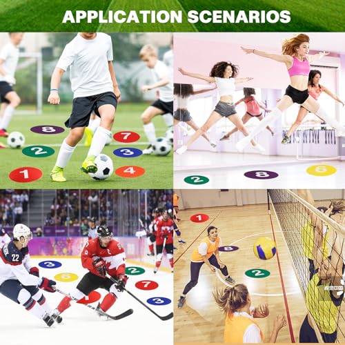 9 Inch Anti-Slip Spot Markers - 10 Waterproof Poly Dots for Training