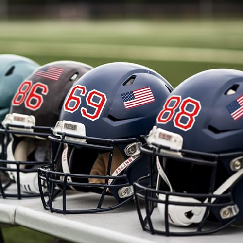 108 Pcs Waterproof Sports Helmet Number Stickers - Red-White