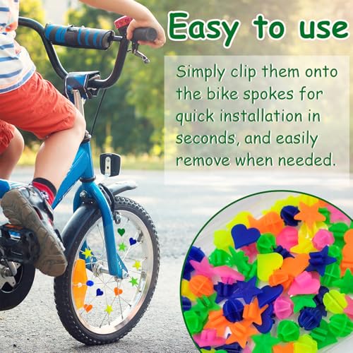 180 Pieces Colorful Bike Spoke Beads - Star & Heart Shapes