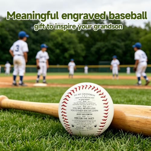 Personalized Engraved Baseball Gift for Grandson - Custom Keepsake