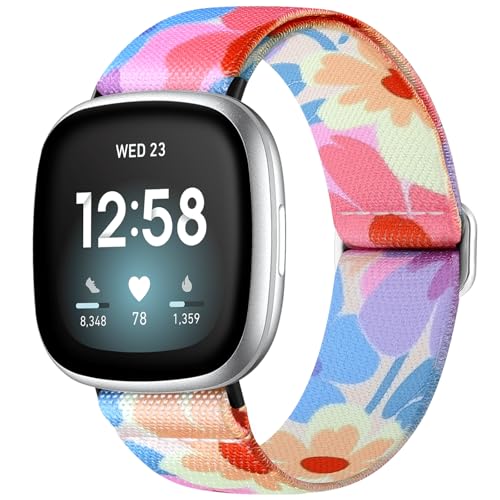 Stylish Stretchy Bands for Fitbit Versa 4/Sense 2 - Big Daisy
