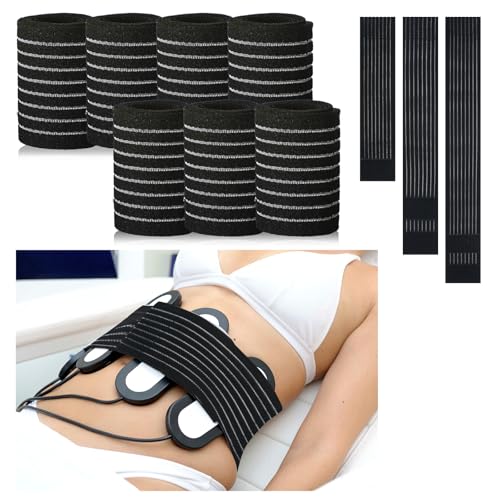 Threlaco 7 Pack Laser Lipo Support Straps Black - Adjustable Slimming Belt