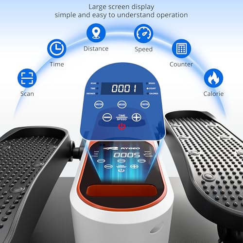 Under Desk Elliptical Machine - Portable Leg Exerciser with 12 Speeds