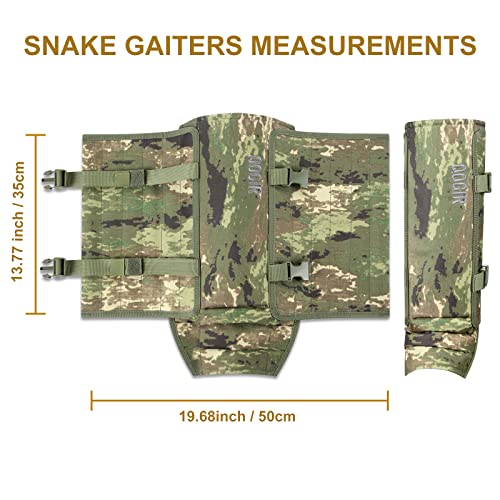QOGIR Camo Snake Gaiters for Hunting & Outdoor Protection, Adjustable Leg Guards