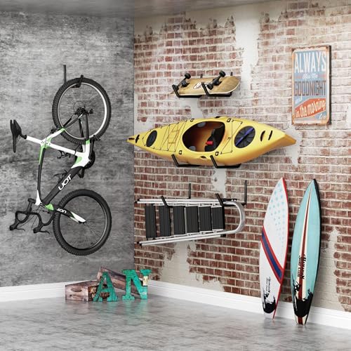 Heavy Duty Wall Mounted Garage Storage Hooks - 120 LB Capacity for Kayaks, Ladders, Bikes