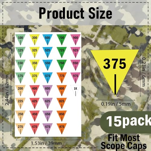 15 Rifle Scope Cap Stickers - Precision Shooting Dope Stickers