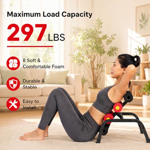 Mini Inversion Table for Back Pain Relief - 297 lbs Capacity
