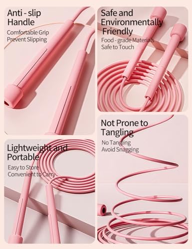 2PCS Jump Rope Set for Fitness - Black & Pink