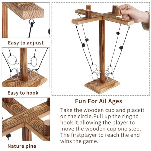 Ring toss Game, Large Base Hook and Throwing Game for Adults Kids,