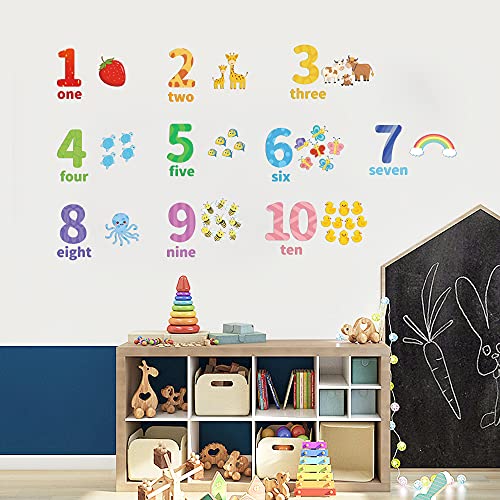 Educational Number Wall Decals for Kids - Animal Themes 1-10