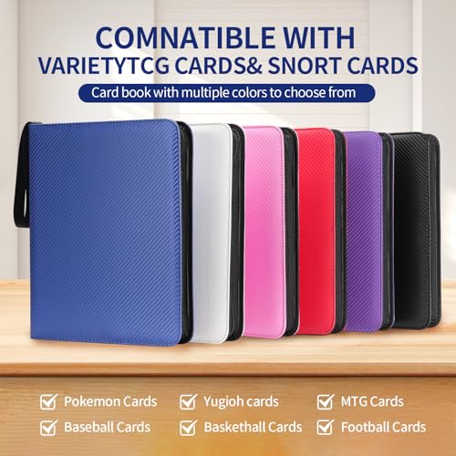 Trading Card Binder – 720 Capacity Zippered Holder with 9 Pockets