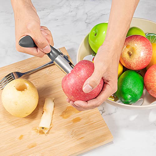 Apple Corer Tool - Ultra-Sharp Stainless Steel - Gray