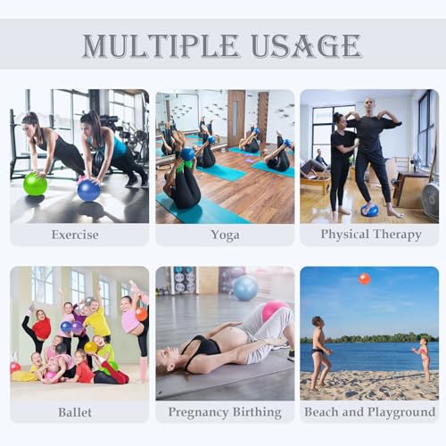 Small Soft Pilates Yoga Ball - 9 Inch Purple Mini Exercise Ball