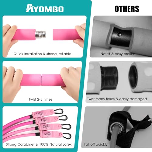 Adjustable Pilates Bar Kit with Resistance Bands for Home Workouts