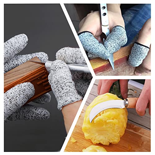 Cut-Resistant Finger Cots - 10pcs HPPE Thumb Protectors for Kitchen Work