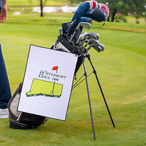 ZEETY Funny Golf Towel with Carabiner Clip - Just Tap It In 16x24 Inch Microfiber Golf Bag Accessory