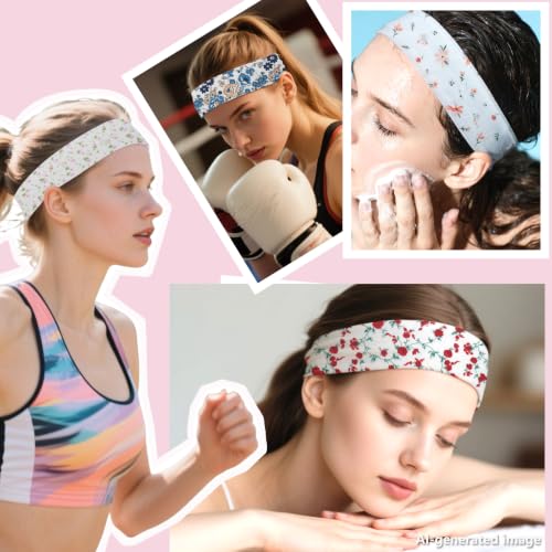 Floral Headbands for Women - 7 Pack Non-Slip Cotton Hair Bands
