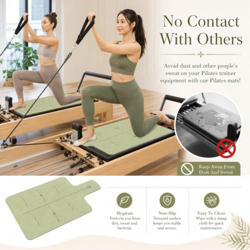 Pilates Reformer Mat Towel - Absorbent & Foldable - Sage Green