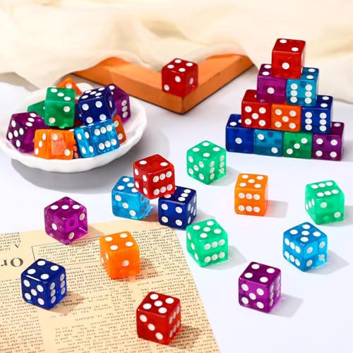 Seenelling 36 Pcs 19mm D6 Dice Set - Classic Color Casino Style Craps Dice
