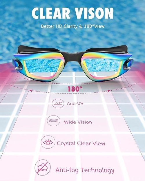 Aegend Swim Goggles - 3 Pack Kid-Friendly Swimming Goggles for Ages 3-14 | Comfort Fit & Anti-Fog