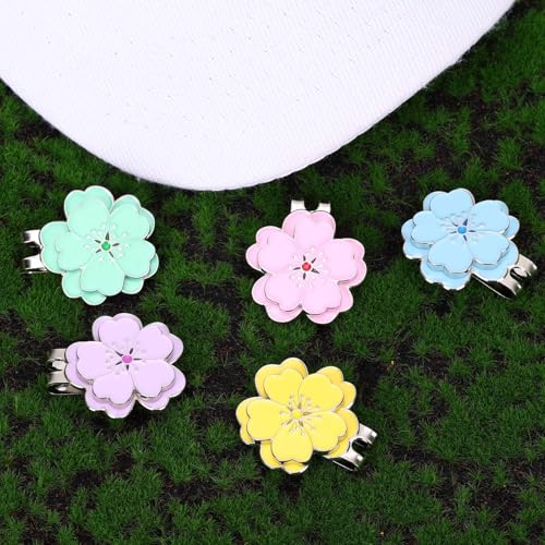 Magnetic Golf Ball Markers with Hat Clips - 5 Pack, Stainless Steel, Vibrant Colors