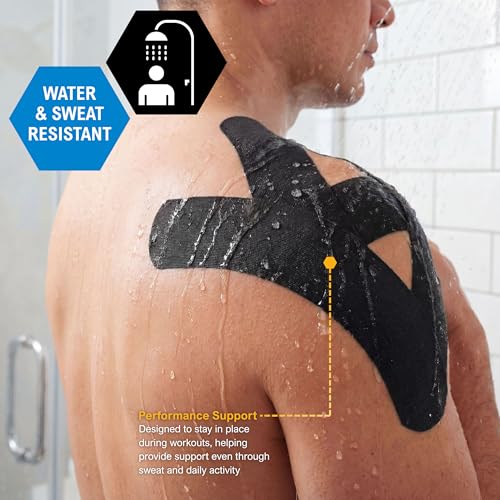 Kinesiology Tape Roll 2" x 16.4 ft - Breathable, Latex-Free, Black