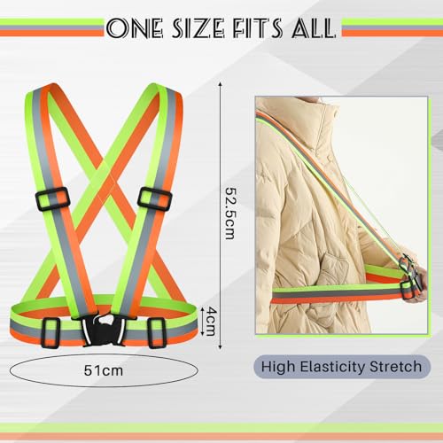 Hercicy Classic Reflective Running Vest - 24 Pack, Fluorescent Orange/Yellow