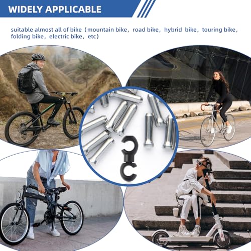 60-Piece Aluminum Alloy Bike Cable End Caps and S-Hook Clips Set