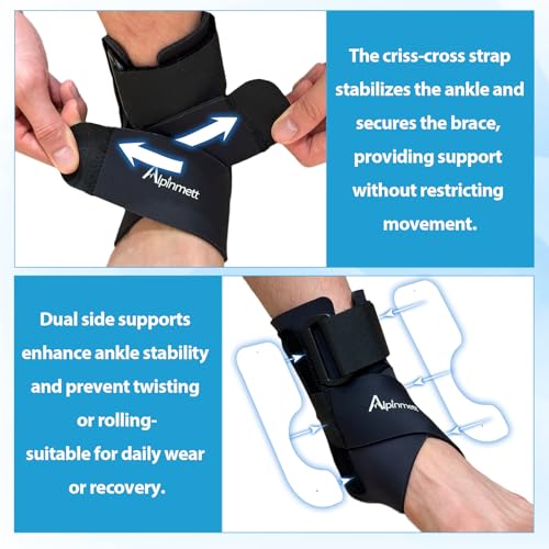Ankle Brace with Stabilizers for Men & Women - 1 Pack