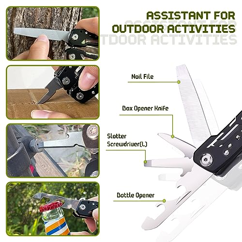 14-in-1 Large Multitool Pliers with Safety Lock - Stainless Steel
