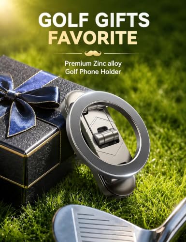 Magnetic Golf Cart Phone Holder - Bare Titanium, 360° Rotation