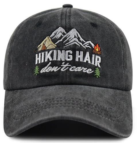 Hiking Hair Don't Hat - Black Baseball Cap for Men & Women