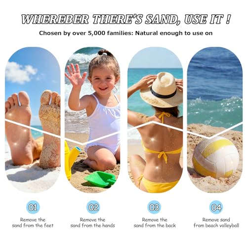 Terra Sage X Big Round Starfish Sand Remover for Beach Towels & Kids - Quick Clean Mitt