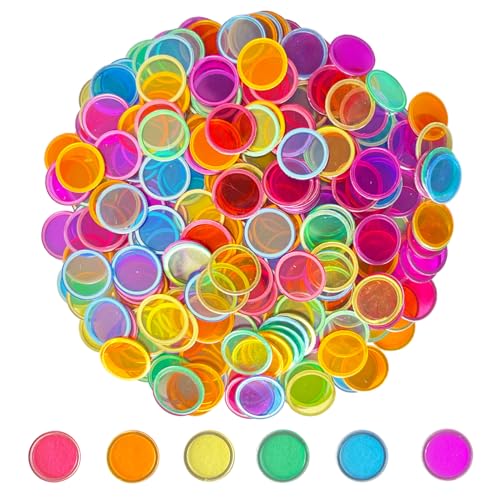 SEETOOOGAMES Magnetic Bingo Chips Counters - 300 Pieces Transparent