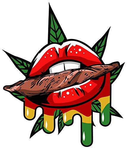 Weed Leaf Vinyl Sticker Decal - 4 Inch UV Resistant - 2 Pack