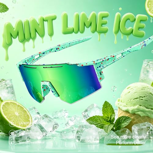 Oversized Kids Sunglasses with UV400 Protection - Green