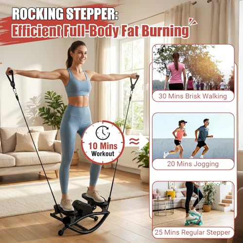 Side Stepper Exercise Machine - Glossy Black, 300 LBS Capacity