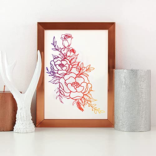 OLYCRAFT 11x8.6 Inch Self-Adhesive Silk Screen Printing Stencil Reusable Pattern Stencils Rose Flower for Painting on Wood Fabric T-Shirt Wall and Home Decorations