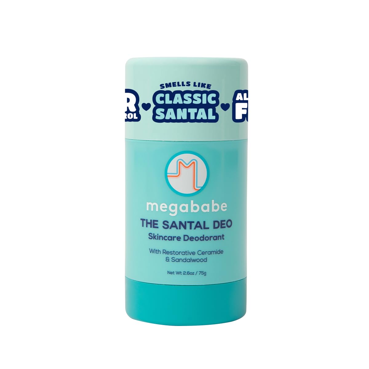 Megababe Skincare Deodorant - Santal Deo with 72-Hour Odor Protection | Aluminum-Free & All-Natural | 2.6 oz