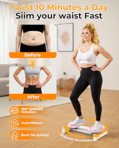 Waist Twister Exercise Machine - Ab Twist Board, Pink