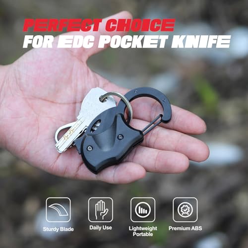 Compact Pocket Knife Keychain - Black EDC Gadget for Men