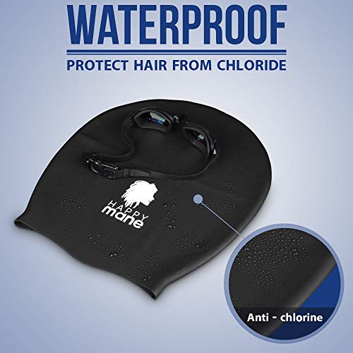 Happy Mane Silicone Swim Cap for Dreads - Pink - Fits Braids & Locs