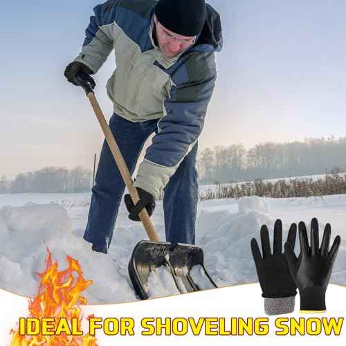 Sintuff Waterproof Work Gloves for Men Insulated Freezer Winter Work Gloves with Sandy Grip for Outdoor