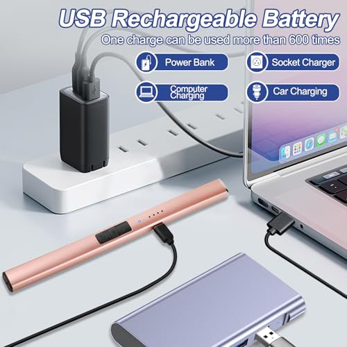 Electric Candle Lighter - Rechargeable Flameless Arc - Pink