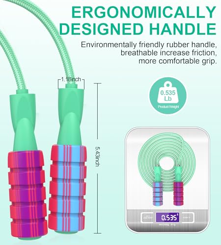 Adjustable Jump Rope for Women & Men - Green Fitness Skipping Rope