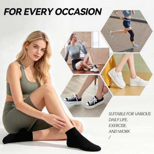 20 Pairs Low Cut Ankle Socks for Women No Show Casual Breathable Soft