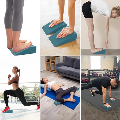 Squat Wedge Blocks - 2 Pack Dark Blue EVA Yoga Support
