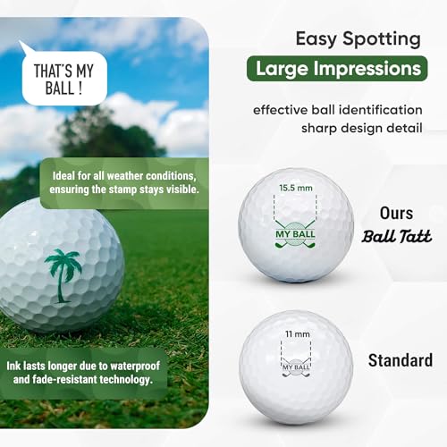 Ball Tatt Palm Tree Golf Ball Stamp - Self-Inking Waterproof Marker for Golfing, Quick-Dry & Reusable
